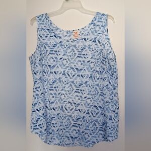 Faded Glory Blue Sleeveless Tank Top with Boxy Style